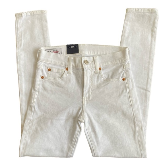 🆕Gap True Skinny Mid Rise White Jeans NWT Women’s Size 24 - Picture 2 of 15